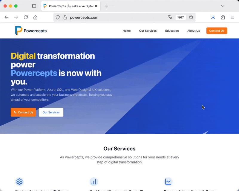 Powercepts intelligent dashboard prototype