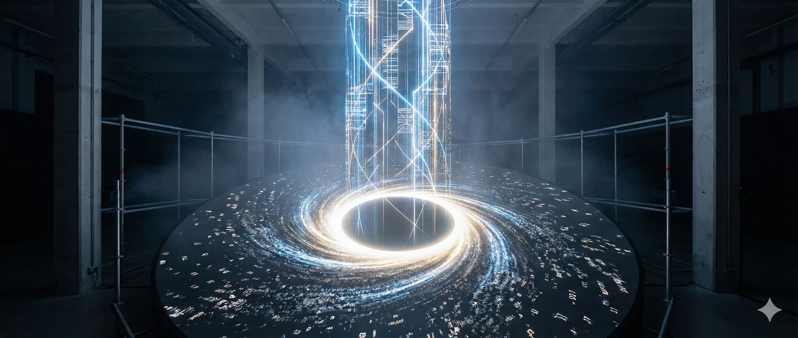 Spiral galaksi benzeri veri akışı - tüm bilgi merkeze çekiliyor